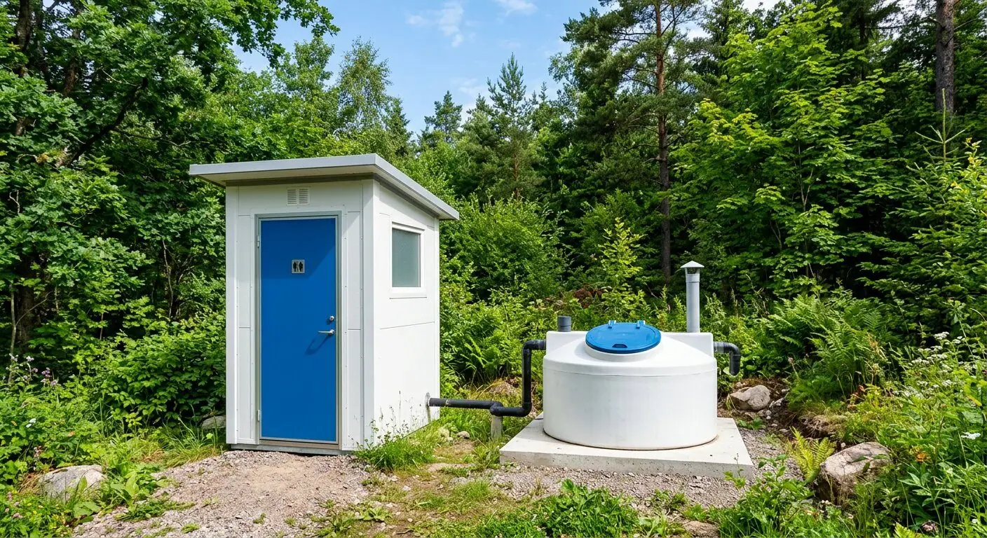 Prefabricated bio-toilet cabin with biodigester tank